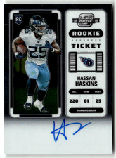 2022 Panini Contenders Optic NFL No. 119 Hassan Haskins Rookie On-Card Auto. rookie card picture