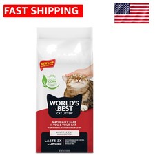 Natural Unscented Cat Litter - 8lb, Quick Clumping Flushable for Multiple Cats