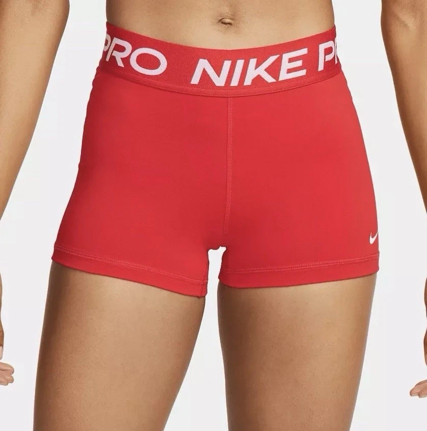 Size M - Nike Pro Short, University Red Compression Tight Training 3” Shorts