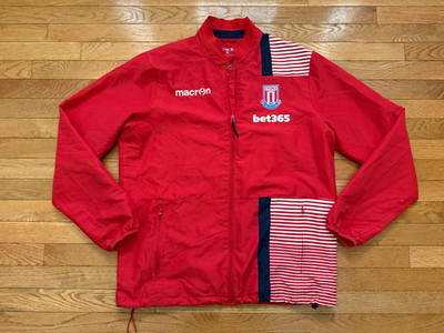Macron Stoke City Football Club Track Top Training Jacket Mens Sz XL