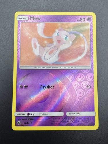  Pokemon TCG: Mew 32/68 Reverse Holo Hidden Fates 