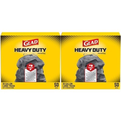 Stretchable ForceFlex Large Trash Bags, 30 Gallon - 100 Ct
