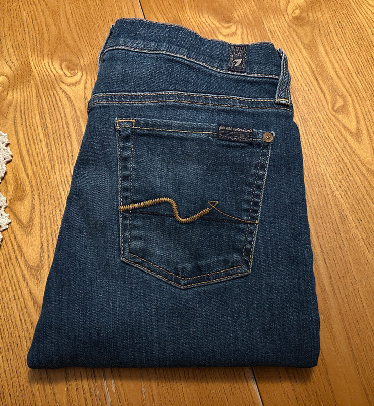 WOMENS SEVEN 7 FOR ALL MANKIND JOSEFINA BOYFRIEND DENIM BLUE JEANS 28 X 27 EUC