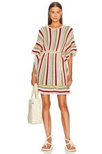 Zimmermann Dress Vitali Multi Stripe Knit Poncho in Yellow Multi Stripe Size S/M