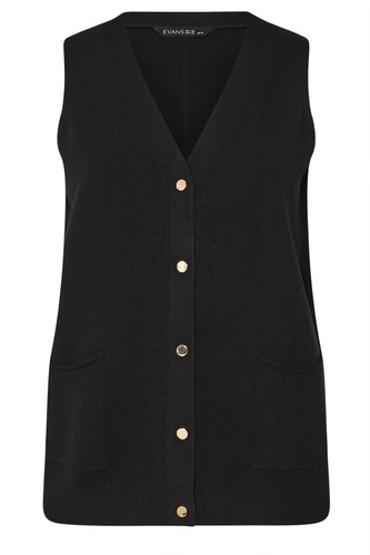 Evans Curve Women's Plus Size Premium Knitted Waistcoat - Picture 6 of 8
