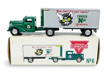 #7573 Ertl CONOCO '9 Lives' Nth Motor Oil Tractor Trailer ~ 1992 Diecast