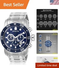 Japanese Quartz Men's Pro Diver Watch - 200m Water-Resistant & Adjustable Band