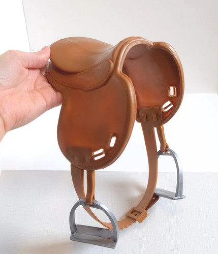Light Brown Horse Saddle 20" Battat Our Generation Faux Leather Silver Stirrup