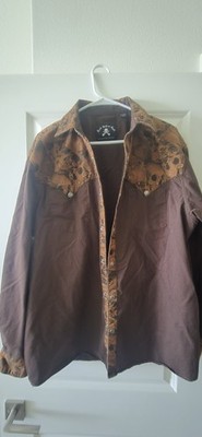 Rock Roll n SoulMen's Western Shirt | Whipping Post in Brown size 2XL