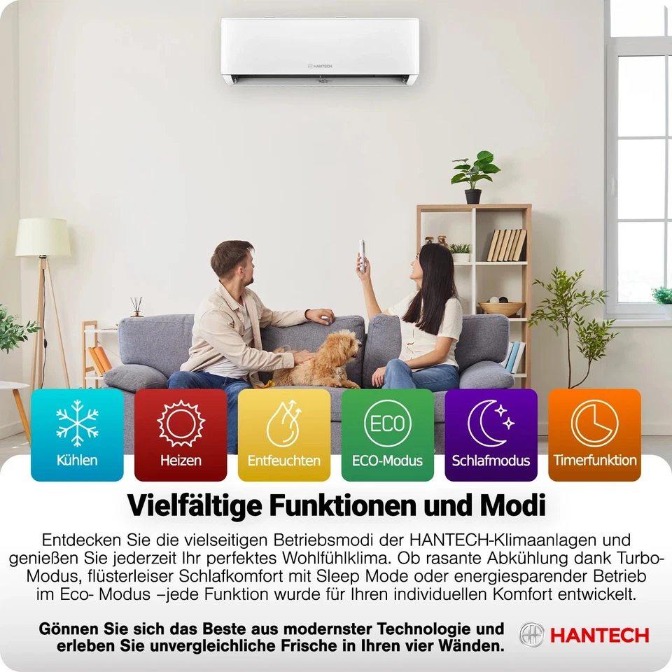 Split Klimaanlage 9000 BTU 2,6 kW H-PRO Klimagerät für 30m² Komplettset  - Bild 3 von 4