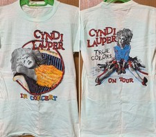 SALE - Cyndi Lauper On Tour True Colors 2 side White T shirt