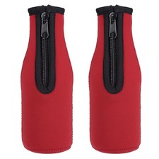 2pcs Beer Bottle Sleeves Cooler Insulator Neoprene Covers 330ml to 350ml Red