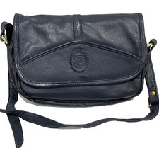 Borsa a tracolla piccola in pelle blu Trussardi vintage