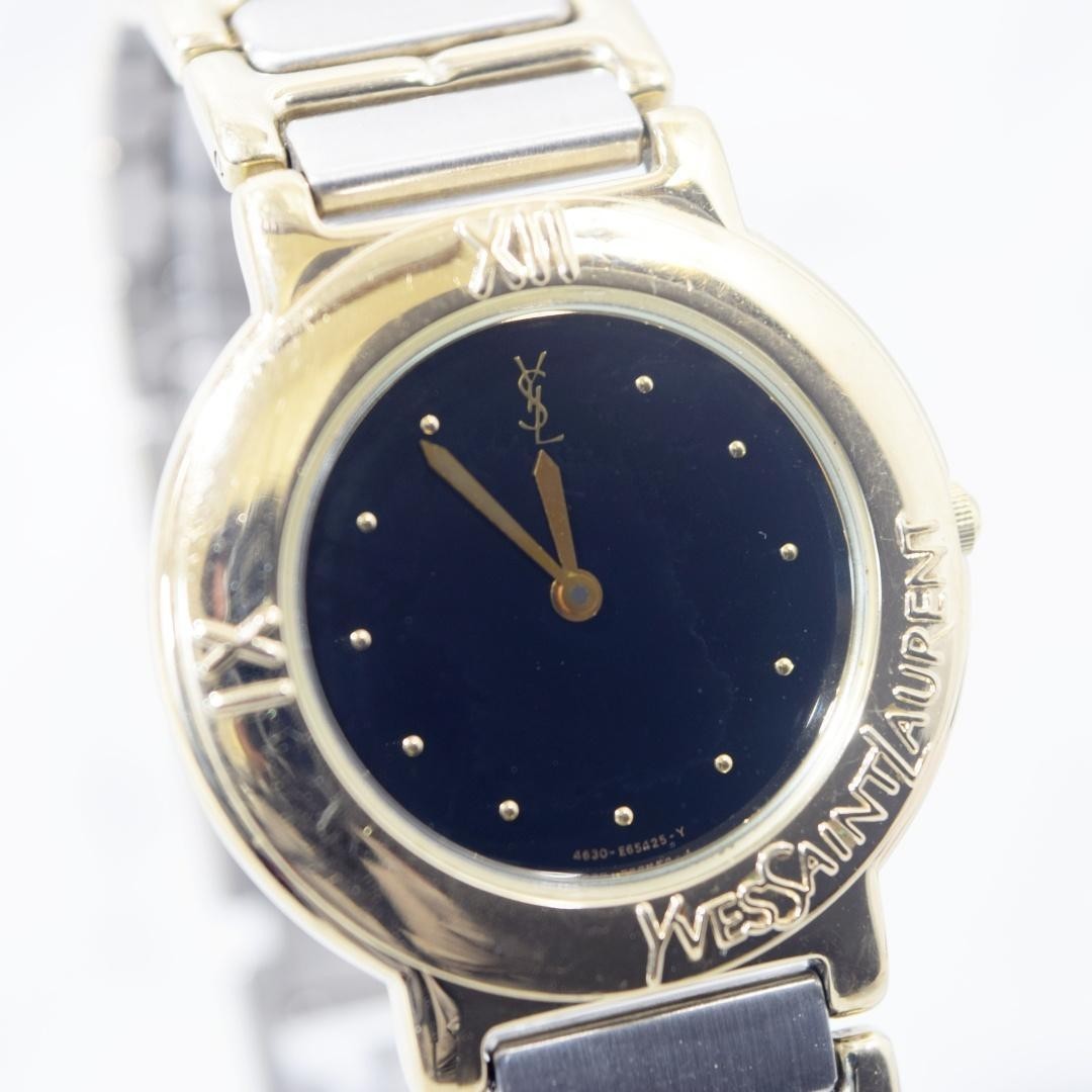 Vintage 1992 YSL YVES SAINT LAURENT 4620-E60957Y Men's Quartz Watch New Battery thumbnail 4