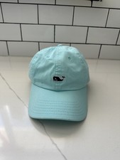 Vineyard Vines Whale Logo Baseball Hat Cap Light Blue Aqua Adjustable Mens Women