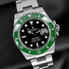 Rolex Submariner 126610LV Silver Oyster Bracelet with Green Bezel Complete Set