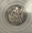 1889 Seated Liberty 1 One Dime Silver 10c Ten Cent US Philadelphia Coin