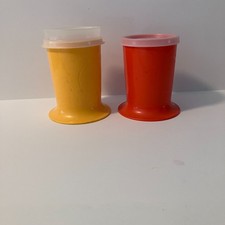 Vintage Tupperware Orange Flower Footed Bell Sippy Cup