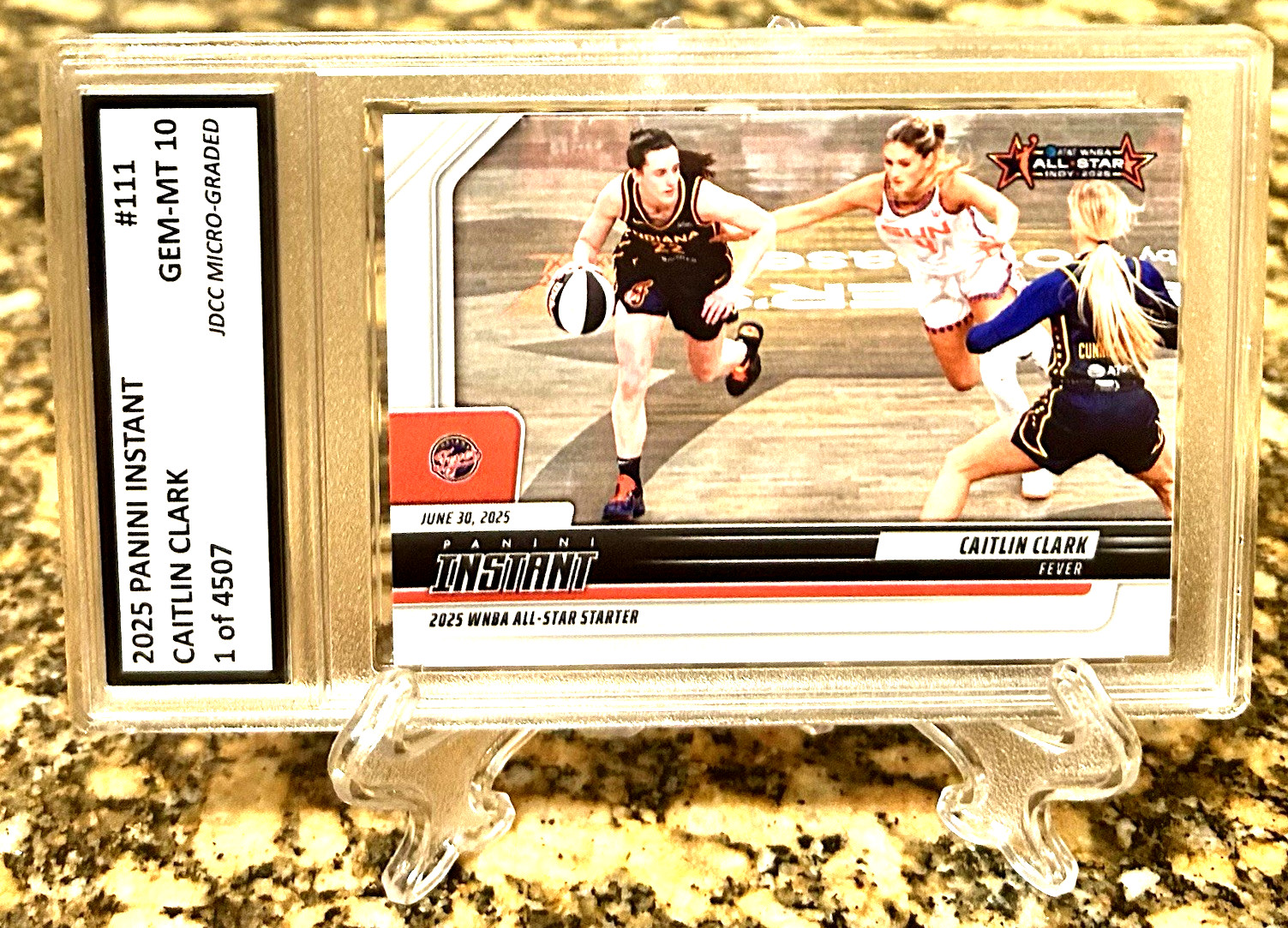 CAITLIN CLARK-SOPHIE CUNNINGHAM 2025 PANINI ALL-STAR Capt GRADED GEM-MT 10 #111