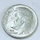 1961 Roosevelt Dime 90% Silver 10c US Coin, AU ABOUT UNCIRCULATED  #6984