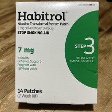 Habitrol Step 3 Nicotine Patches 7mg 14 Total patches Exp 01/2028 Quit Smoking
