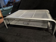 Metal Monitor Stand 2 Tier with Drawer Desk Organizer and Computer Riser