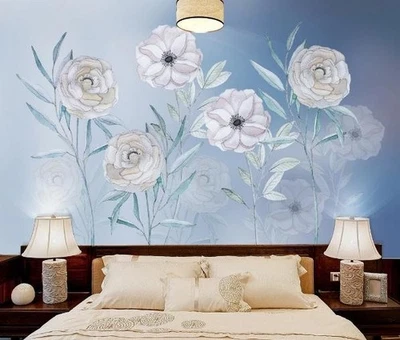 3D Flower Floral Watercolor Wall Murals Wallpaper Murals Wall Sticker 2 - Image 1 of 4