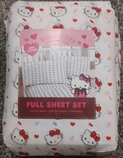 4 piece Sanrio Hello Kitty Friends Sprinkles Hearts Full Sheet Set NIP