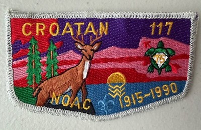 OA (BSA) Croatan Lodge #117 - 1990 NOAC Delegate Patch - OA 75th Anniversary  (U