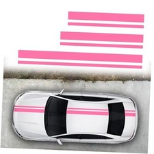 3PCS Vinyl Car Side Sticker Long Stripe Graphic Auto Hood Tailgate Body Pink