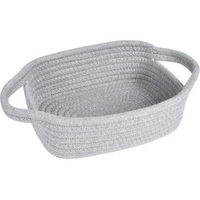ABenkle Small Storage Basket, Mini Cute Tiny Cotton Rope Woven Grey