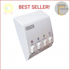 Better Living Classic Shower Dispenser 4 Chamber, Wall Mount Shower Shampoo and