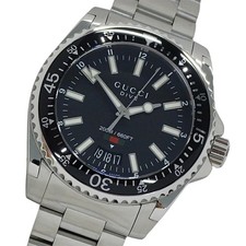 GUCCI Men's Watch Brand Dive Date Quartz QZ Stainless Steel SS 136.3 YA136301A S