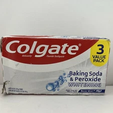 Colgate Baking Soda & Peroxide WHITENING Brisk Mint Toothpaste, 6 oz Ea, 3 PACK