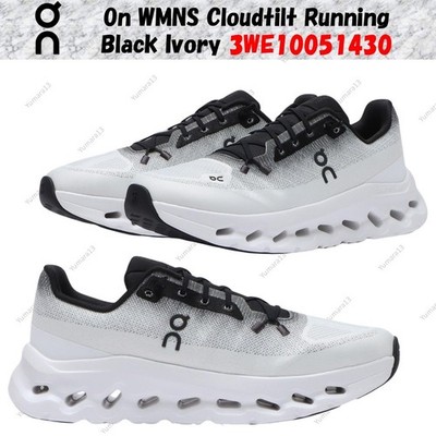 On WMNS Cloudtilt Running Black Ivory 3WE10051430 Damengröße
