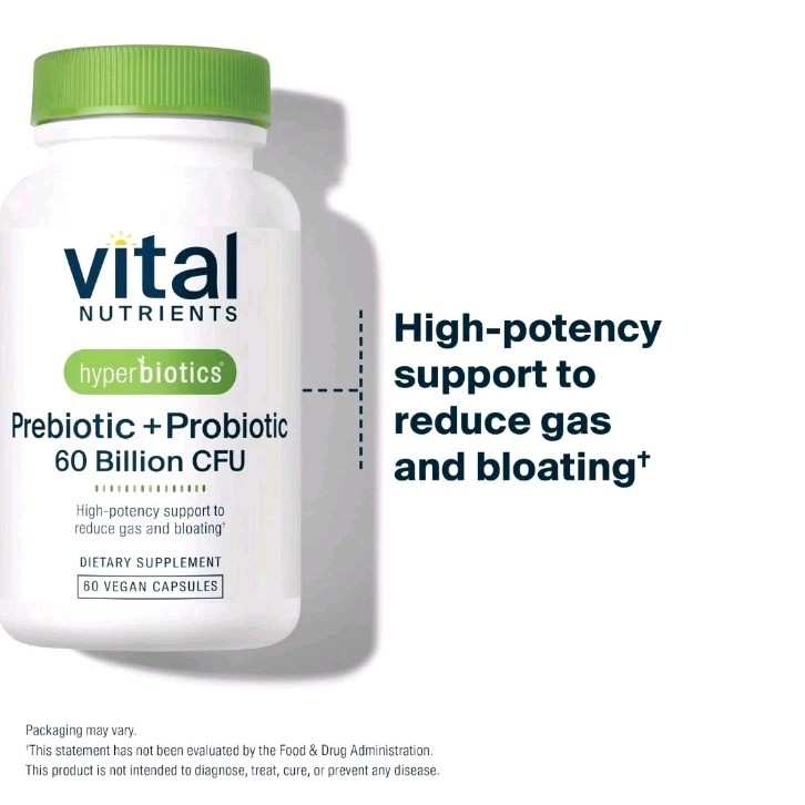 Prebiotic Probiotic Supplements for Digestive Health | 60 Billion CFU.B1,3