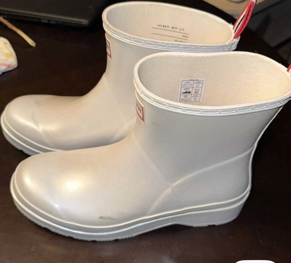 Hunter Original Play Boot Corto Blanco Impermeable Mujer Talla 9 Nuevo Foto 4 de 4