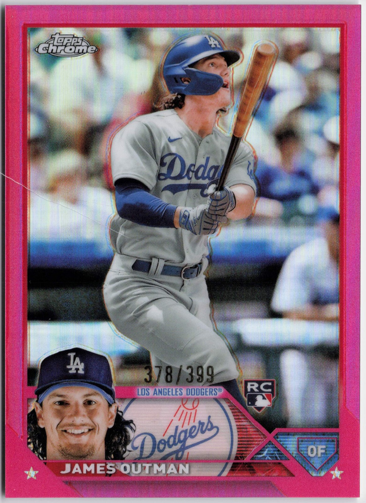 2023 Topps Chrome #81 James Outman Magenta Refractors #/399 RC Rookie