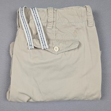 Polo Ralph Lauren Chino Shorts Mens 36 Khaki Drawstring Twill Flap Pocket Pony