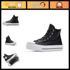 High-Top Platform Leather Sneakers for Women - Stylish Casual Footwear