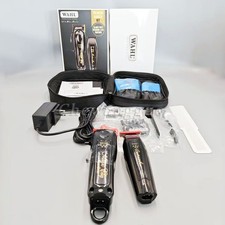Wahl 5 Star Barber Combo Black Cordless Magic Clip Detailer Trimmer Set US
