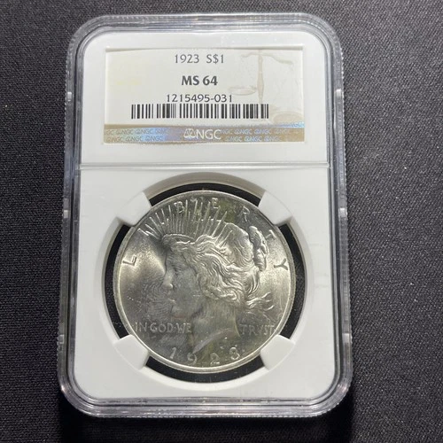 1923 PEACE SILVER DOLLAR NGC MS64
