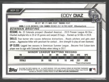 2021 Bowman #BCP-33 Eddy Diaz Chrome Prospects