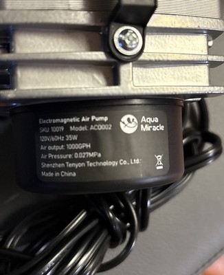 AquaMiracle Aquarium Air Pump Commercial Air Pump with Aluminum Housing, ACO002