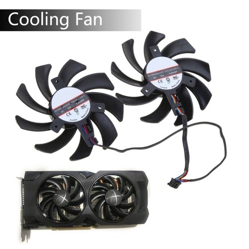 2pcs 85mm 480/470 Graphics 4Pin 0.35A VGA Cooler Fan for XFX R9 390/390X 8G RX48 - Afbeelding 6 van 9