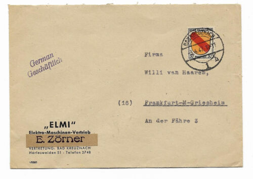 Frz.Zone Mi.Nr. 10 EF auf Geschäftspapiere , Bad Kreuznach 3.4.47 ( 5456 )