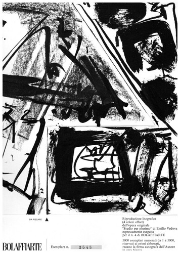 "Studio plurimo n°4" EMILIO VEDOVA fotolitografia firmata numerata BolaffiArte - Foto 4 di 6