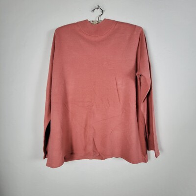 Bonmarche Womens 20/22 Peach Acrylic Supersoft Mock Neck Knit Pullover Sweater