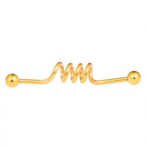 1x Surgical Steel Twisted Industrial Barbell Helix Conch Cartilage Earrings 14G - Picture 5 of 14