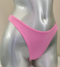 Nwt Victoria's Secret High Leg Scoop Cotton Thong Panty XL Bright Hibiscus Pink